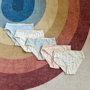 Zara Girls 5-Pack of Daisy Print Briefs Underwear, Size 5T